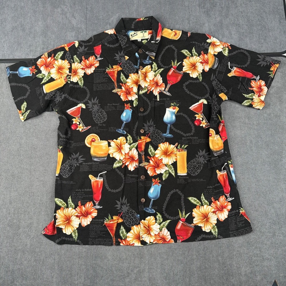 Koko Island Hawaiian Shirt Mens XXL Airplane Print Short Sleeve USA